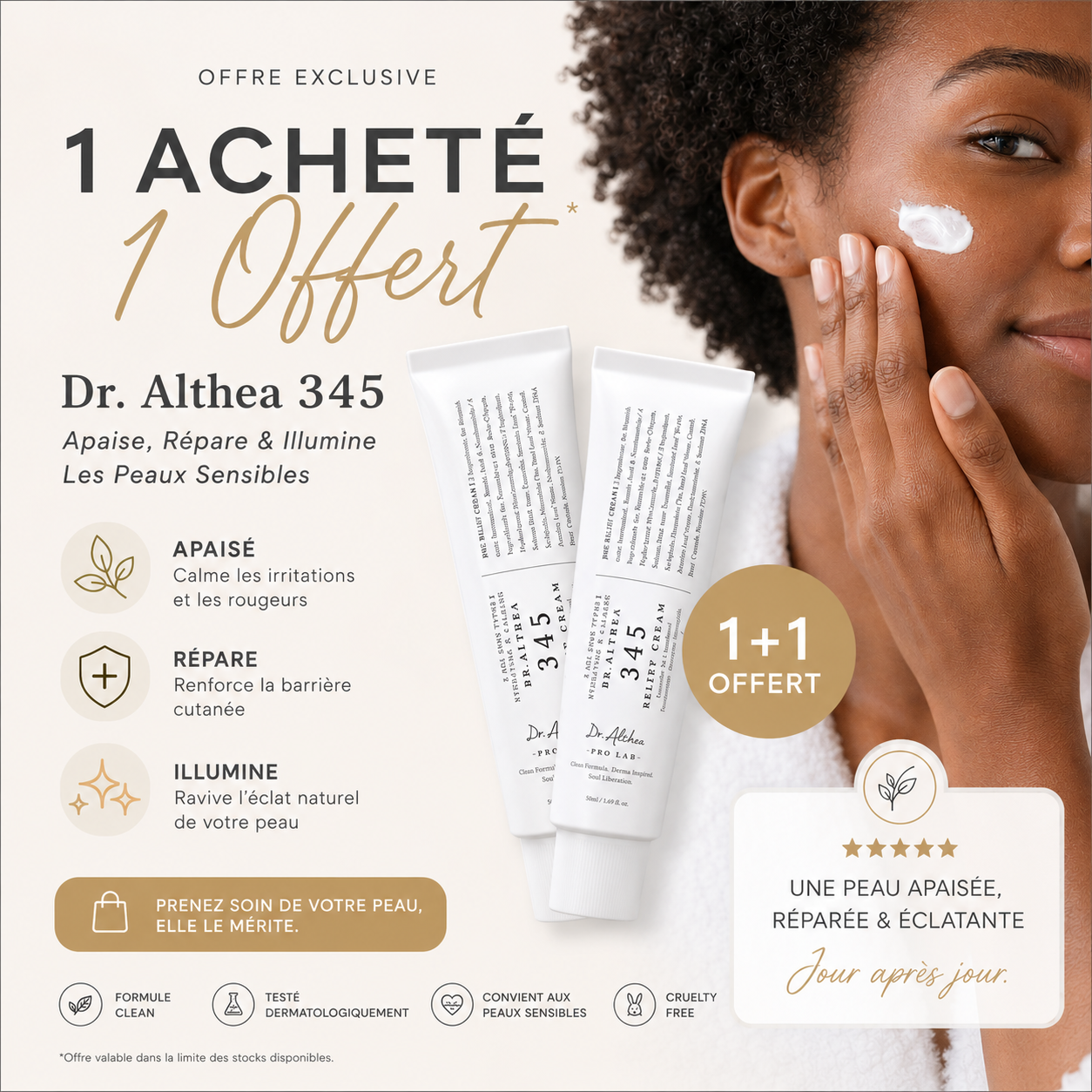 Dr. Althea 345  – Apaise, Répare & Illumine Les Peaux Sensibles